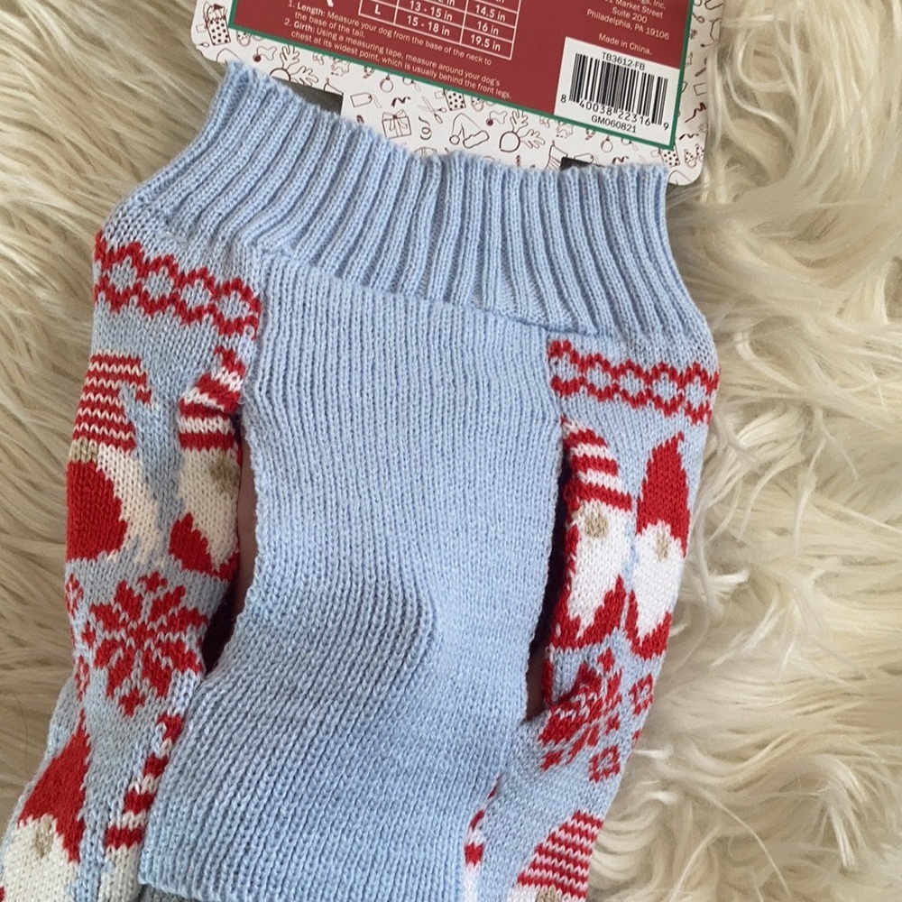NWT dog holiday pet sweater Christmas gnomes ugly Christmas sweater for dog cat - Picture 4 of 16